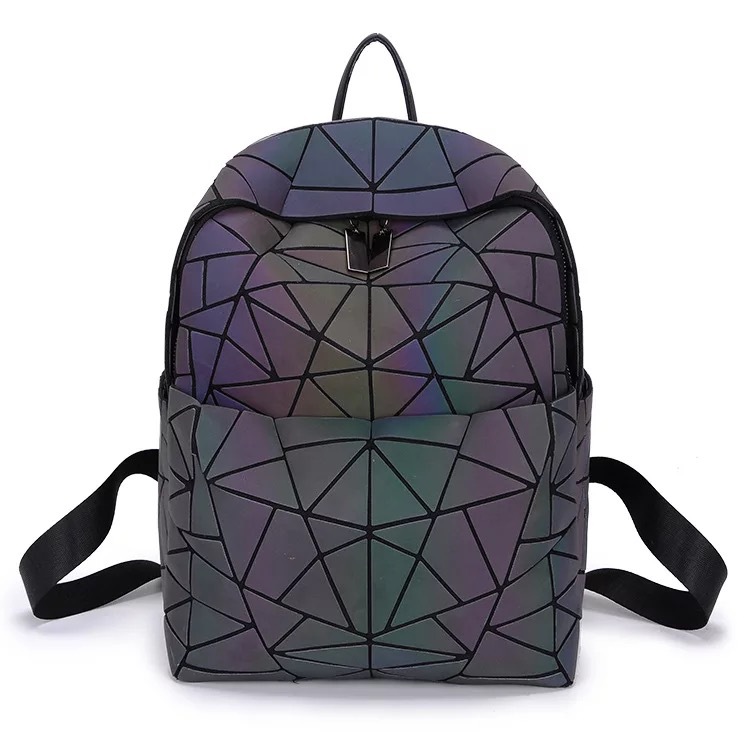 Geometric Luminous Backpack For Students Geometric Chameleon Bag_voghion.com
