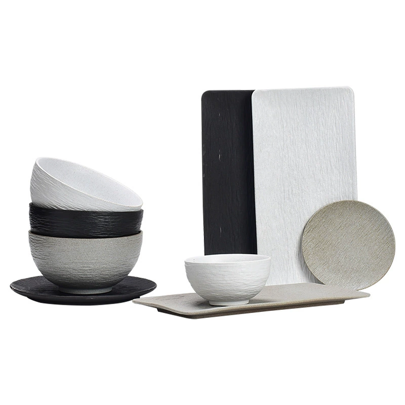 Ceramic set, Japanese creative dinner plate, tableware, high-quality style, wave pattern