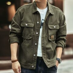 高級感工装コート男春秋タイプのファッションブランドがゆったりしています。