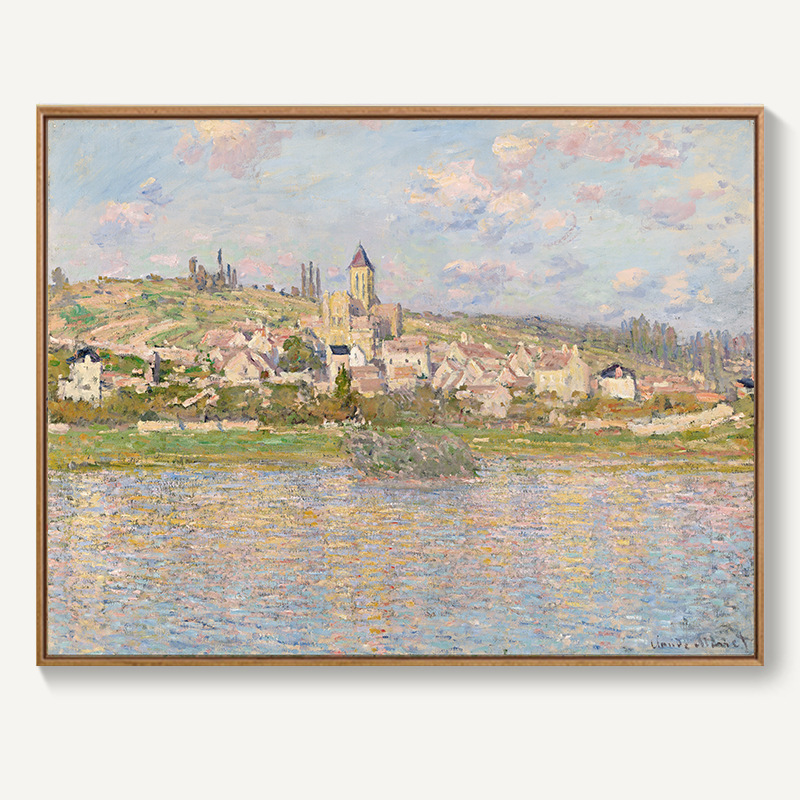 モネ日の出イメージ装飾画北欧客間レストラン掛け画抽象風景油絵寝室壁壁画麦畑|undefined