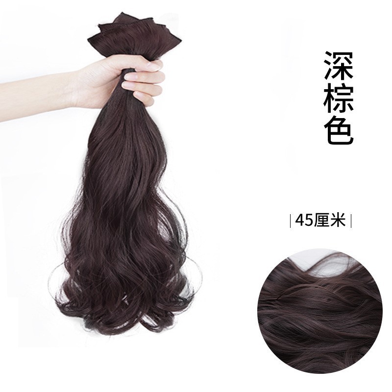 Peruca para aumentar el cabello, tres piezas de cabello largo recto, simulación invisible de una pieza de extensión de cabello largo, cabello largo rizado