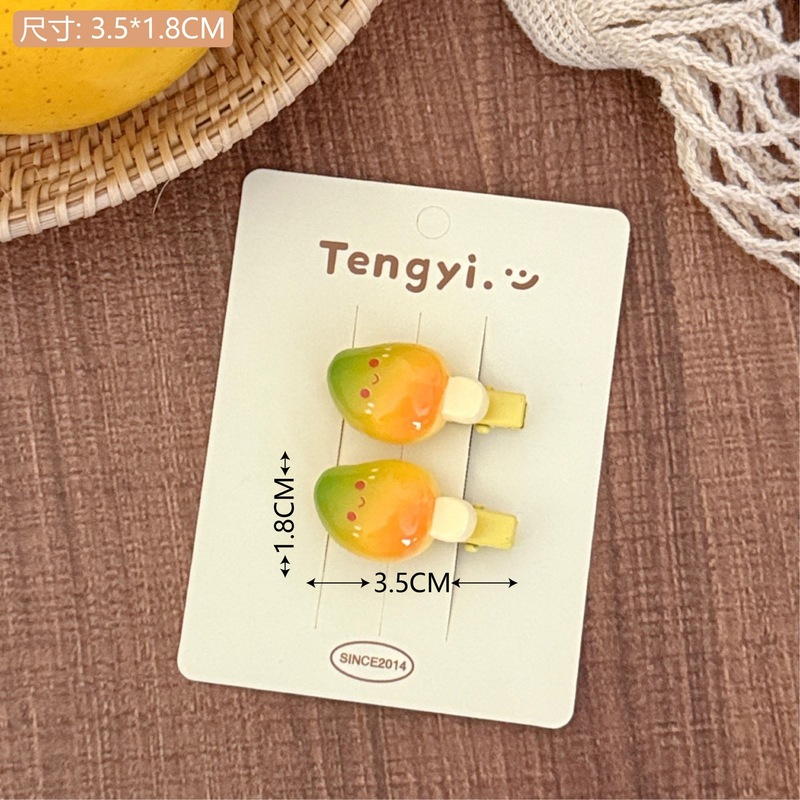 创意雪糕冰淇淋发夹发绳套装少女趣味美食刘海夹发卡可爱马尾发圈|undefined