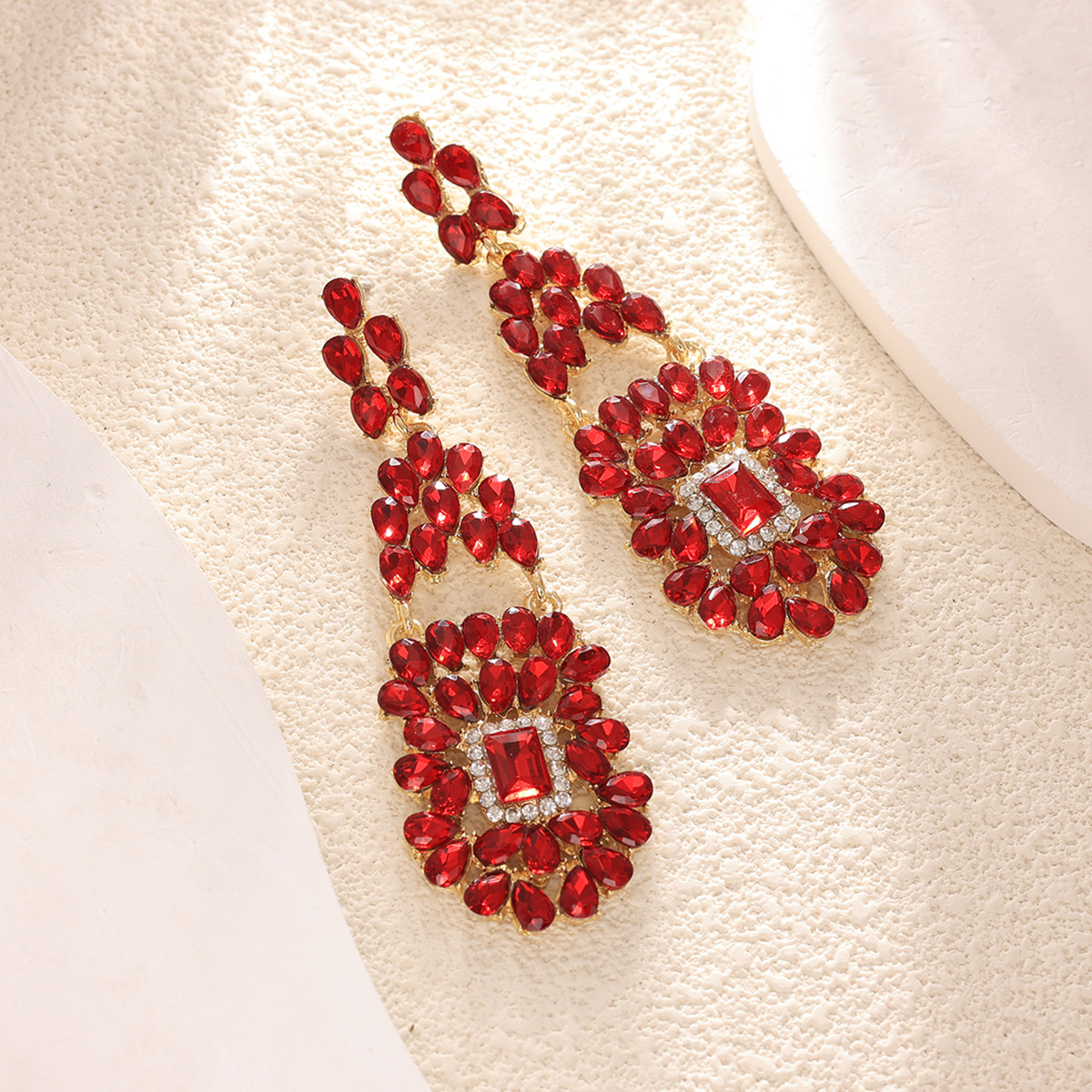 26g Weight Alloy Ear Needle Material Zircon Inlay Material Drop Earrings Classification 1 Pair Quantity Holiday, Daily Occasion Alloy Material Water Droplets Pattern Spring&Summer Season Women's Gender Inlay Design Vacation, Classic Style Style 1 Pair Vacation Classic Style Water Droplets Inlay Alloy Zircon Drop Earrings 9