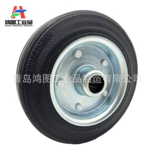 6inch Rubber Powder Wheel 160/40-80 Rubber Solid Tire Trash Can Wheel Trolley 0kg Top Wheels High Load Capacity