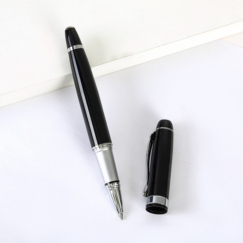 Negocio de alta gama firma pluma Metal Bolígrafo estudiante oficina gel pluma regalo firma pluma negro publicidad pluma