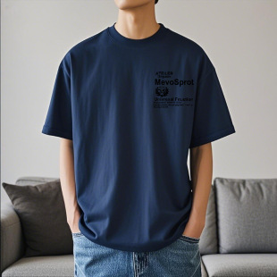 260g Heavyweight Pure Cotton T-Shirt Men's Short-Sleeved 2025 New Summer Trendy Brand Top Round Neck Bottoming Shirt Pure Cotton Half-Sleeved