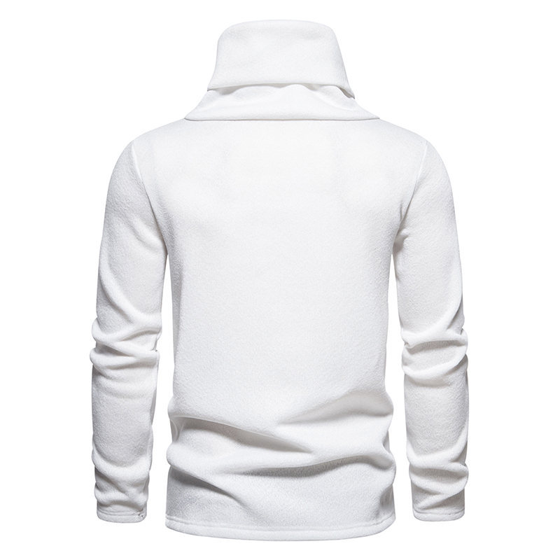 Pull tricoté de style américain pour homme, nouvelle collection automne et hiver, couleur unie, col montant_voghion.com