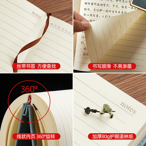Manufacturer Wholesale B5 Thick Handmade Notebooks A5 Business Gift Set Meeting Notebook LOGO