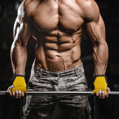 New leather strap with double-layer thickened leather palm guard for weight lifting equipment, anti-slip and wear-resistant wrist guard for hard pull grip 