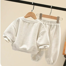 95棉男女童卫衣套装2024春秋新款中小童洋气上衣宝宝卫裤两件套潮