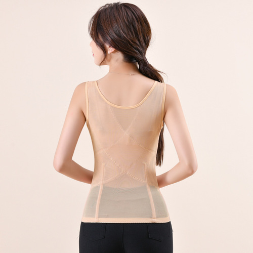 Cross-border Breathable Mesh Steel Bone Waist Corset Six-Breasted Waist Corset Tummy Control Vest Tight Body Shaping Garment