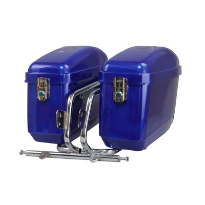 Machine Hanging Box, Universal Riding Box — Motorcycle trunk - blue-with-stand