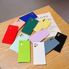Applicable iPhone 14 Pro Max square jelly phone case, Apple 15 Pro Max candy color transparent TPU soft