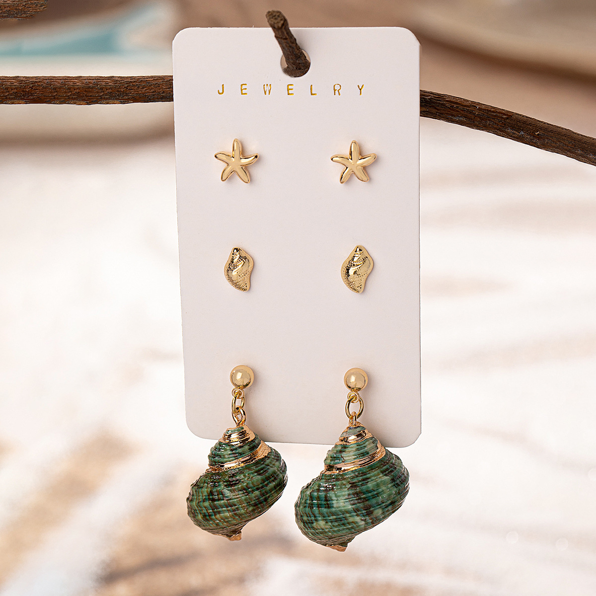 Casual, Holiday, Outdoor, Daily Occasion Alloy Material Starfish, Conch Pattern 1 Set Elegant Vintage Style Beach Starfish Conch Alloy Drop Earrings Ear Studs
