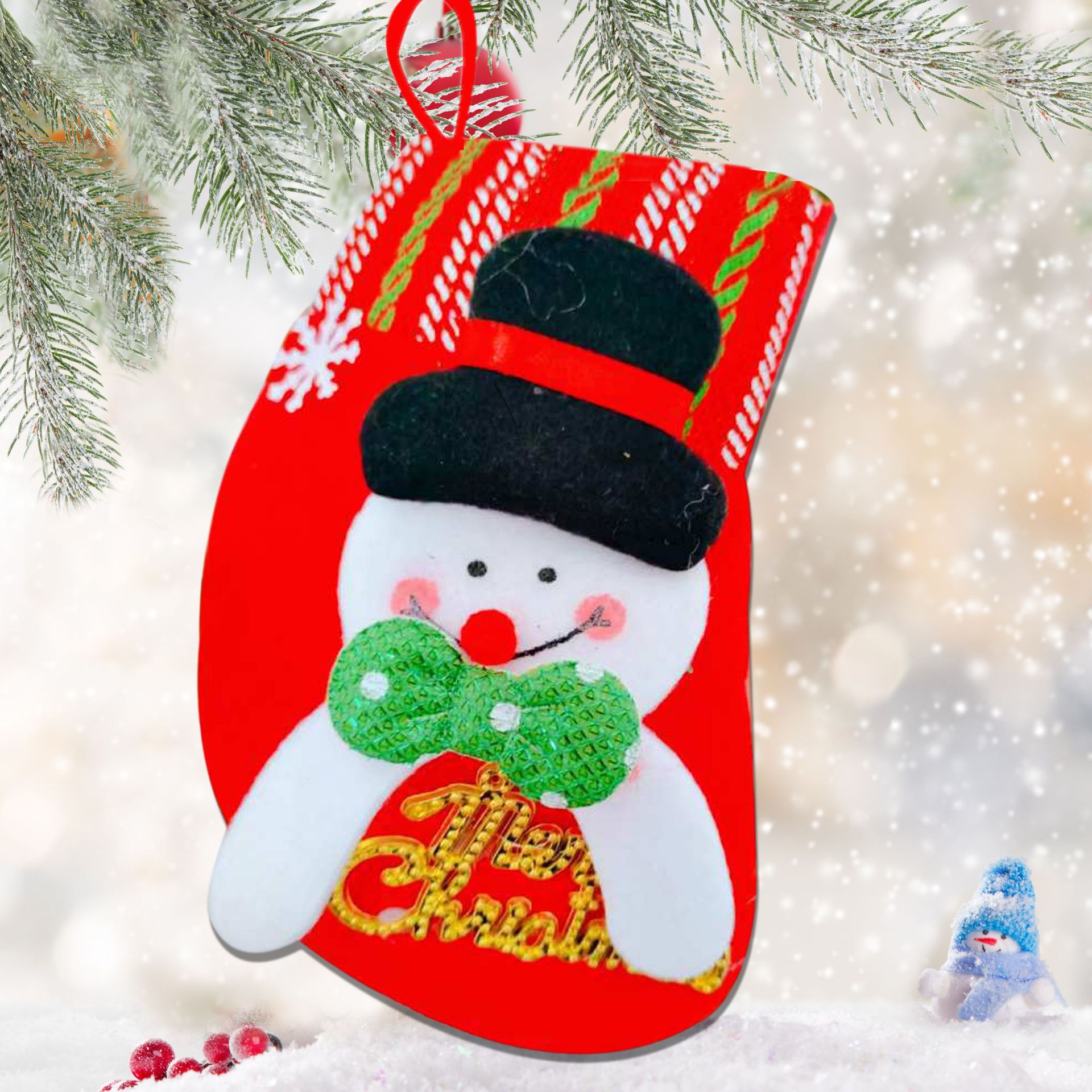 Medias de Navidad transfronterizas pequeñas, viejos, muñecos de nieve, bolsas de regalo de Navidad, decoraciones de Navidad, colgantes de árbol de Navidad, dulces