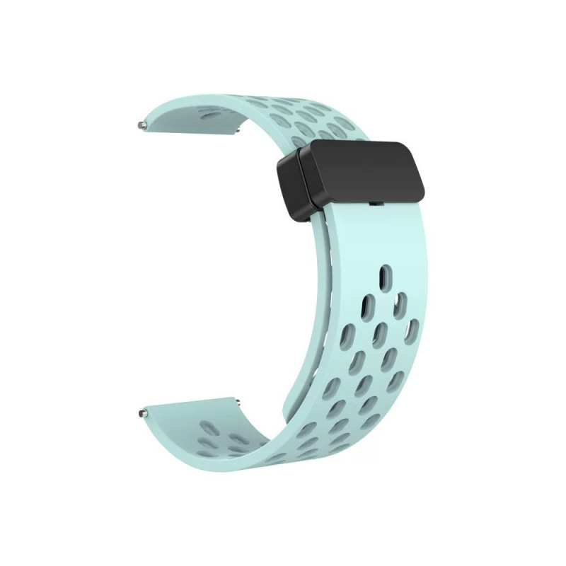 适用华为5三星watch7小米s4透气洞洞运动gt6硅胶磁吸折叠扣手表带|undefined
