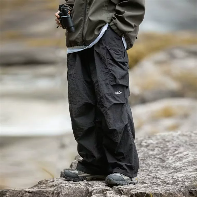 Windproof skydiver, trousers, loose straight fit, oversize