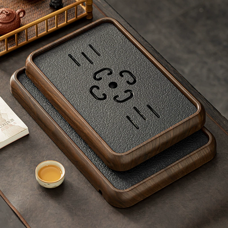 Новая модель чайного подноса 2024 года для домашнего использования, небольшой чайный столик для слива воды, чайный сервиз кунг-фу, чайный поднос для сухого заваривания, хранения и слива воды, Ruilong.