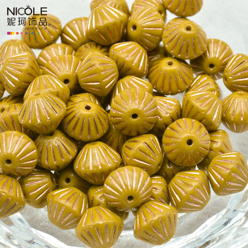 Importado Checo Baos Osha esmaltado linterna cuentas de mano 9mm accesorios de material DIY pulsera alrededor de 100 piezas