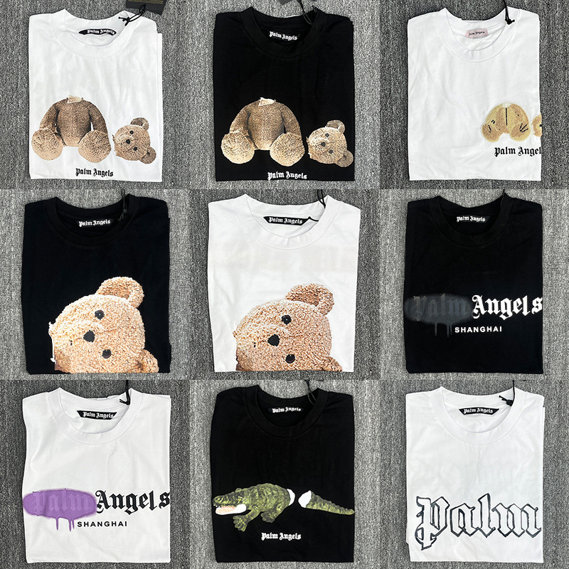 Pa Palm Angels T-Shirt Angels Tailless Print Trendy Brand Unisex Couple Loose Top Short Sleeve Top