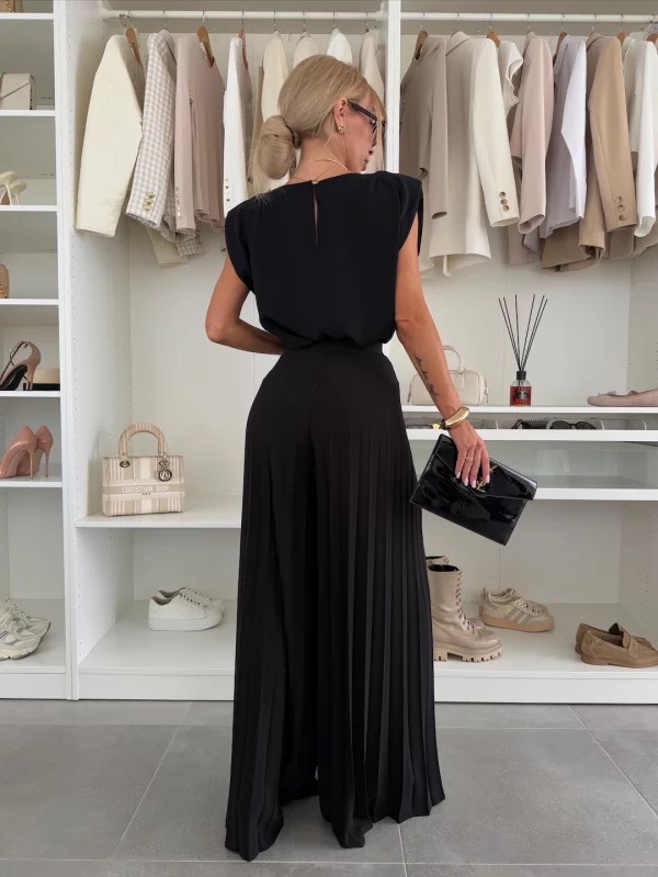 350g Weight Sleeveless Sleeve Length Polyester Fabric Type Pant Co-ord Set Sets Type Casual Daily Women's Elegant Streetwear Printing Solid Color Polyester Pant Co-ord Set Pants Sets