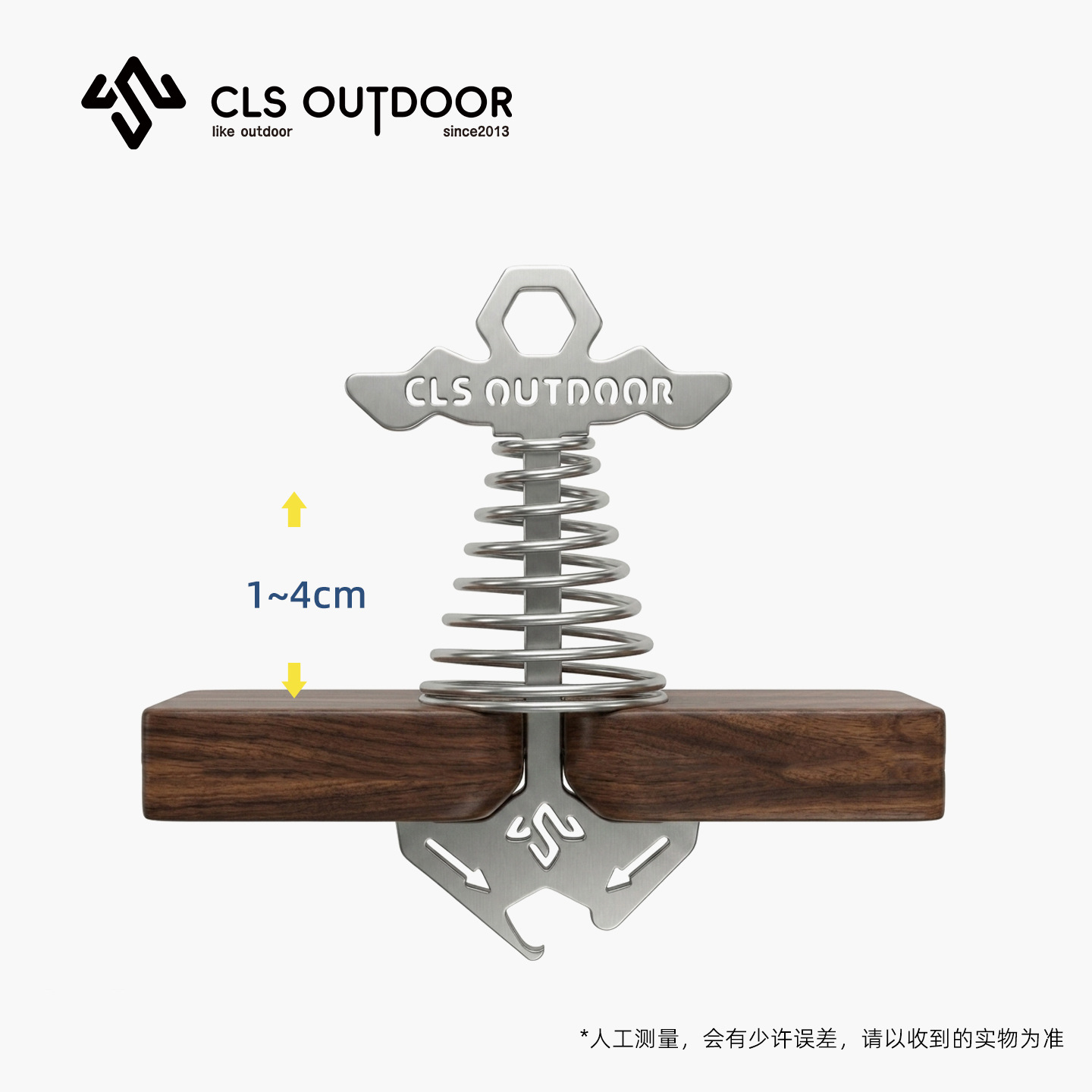 CLS Outdoor Spring Fishbone Pegs for Camping Tent Canopy, Multifunctional Spring Deck Ground Pegs, Windproof Fixing Rope Buckle