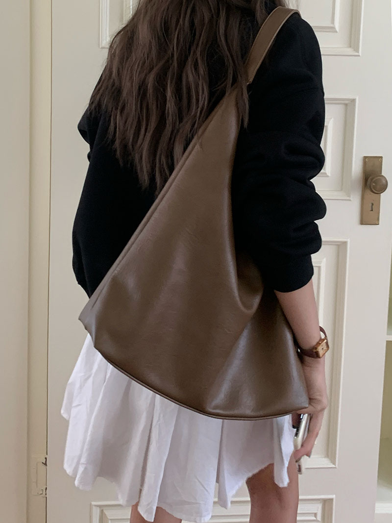 Women's Large Soft Leather Shoulder Tote Bag For Daily Commuting_voghion.com