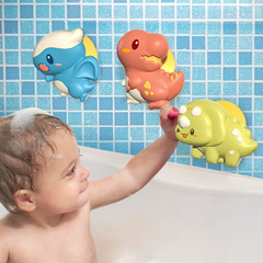 Cross-border new style dinosaur suction cup spinning toy baby spinning toy baby bath table fingertip gyroscope can be chewed and played 