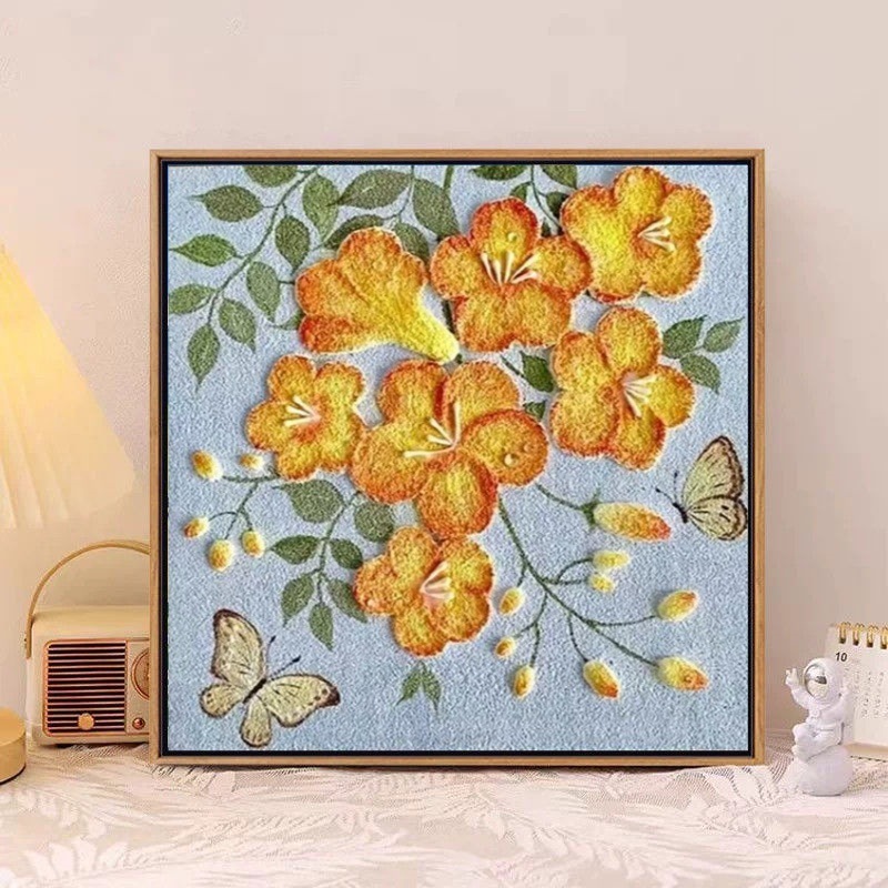 diy数字肌理画30*30批发摆摊手作店石英砂治愈手绘填充风景装饰画|undefined