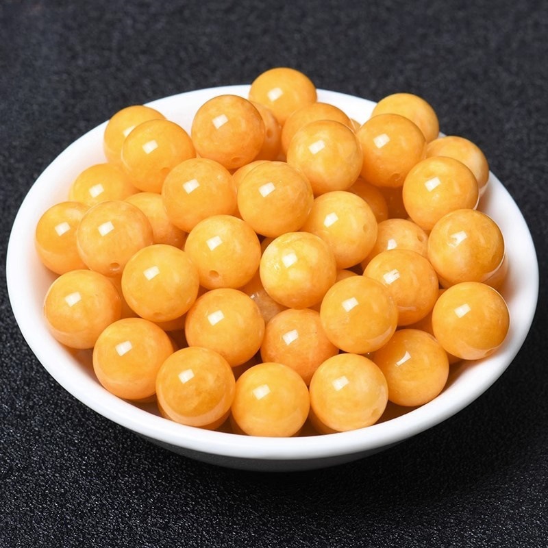 Beeswax yellow chalcedony loose beads