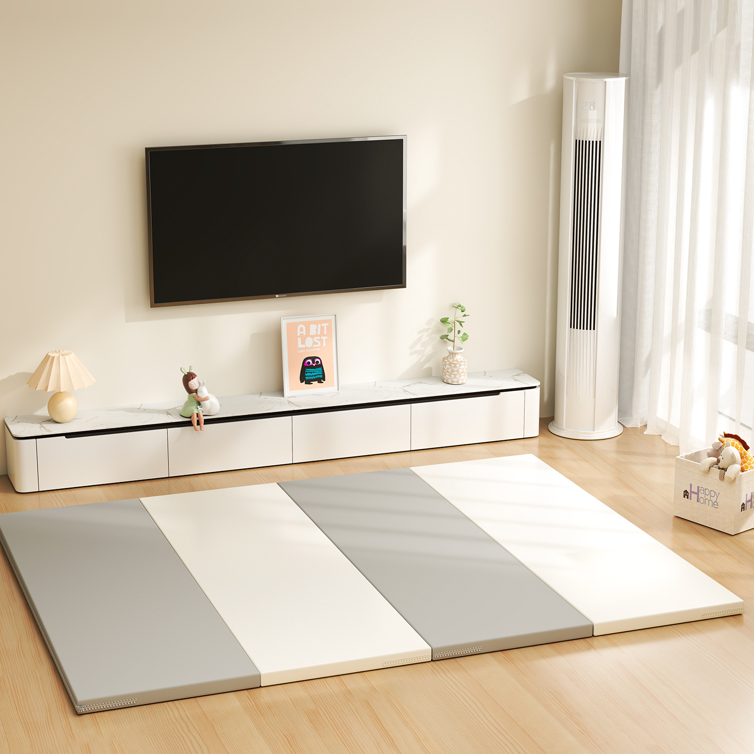 Gris y blanco de lujo ligero con 40% de descuento (PU al agua + revestimiento XPE)