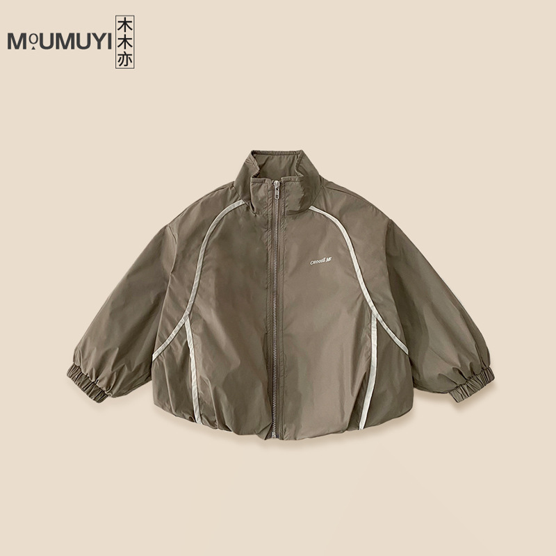 2025 Winter New Style Boys' Cotton-padded Jacket, Children's Autumn and Winter Clothing, Children's Baseball Jacket, Cotton-padded Coat, Stylish and Trendy