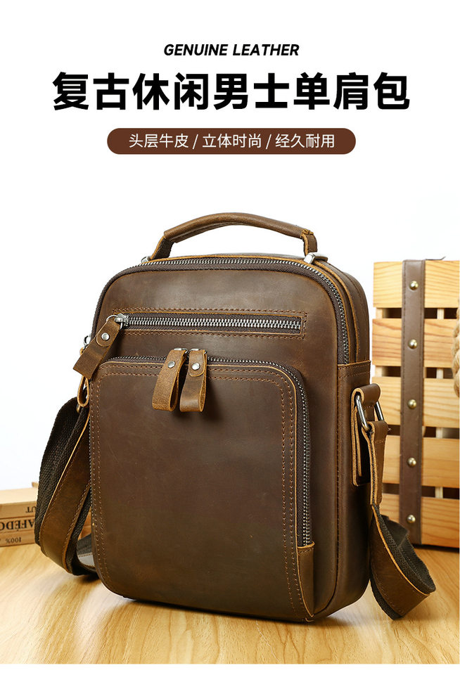 Túi đeo chéo nam da thật da ngựa điên phong cách retro, túi đeo vai đựng vừa máy tính bảng 8 inch — 1323 màu nâu, 1323cà phê, 6097 cà phê đen, 6097 màu nâu chi tiết 70
