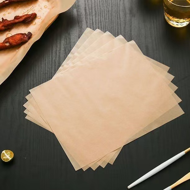 Naturfarbene quadratische Grillpapierkissen Backpapier Fettabsorbierpapier Backblechpapier Lebensmitttelunterlage Papier kommerzieller Ofen Frittieröl-Trennpapier