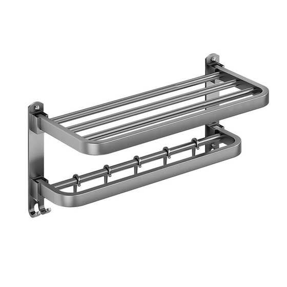 Stainless Steel Gun Grey Towel Rack Toilet Storage Rack Hole Free Wall Hanging Bathroom Toilet Bathroom Kit Towel Rack