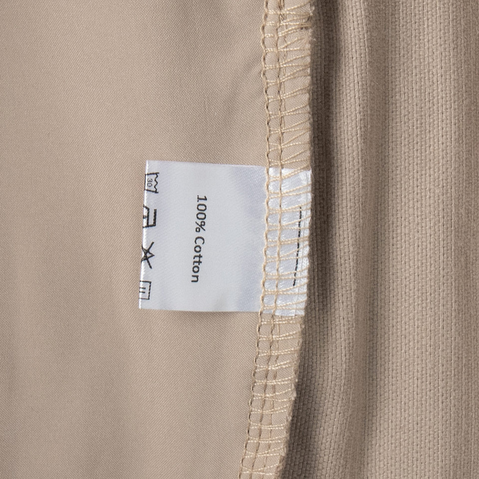Quần ống rộng nữ cotton nhung kẻ sọc dáng suông lưng giữa phong cách retro — kaki nhạt, mơ chi tiết 12
