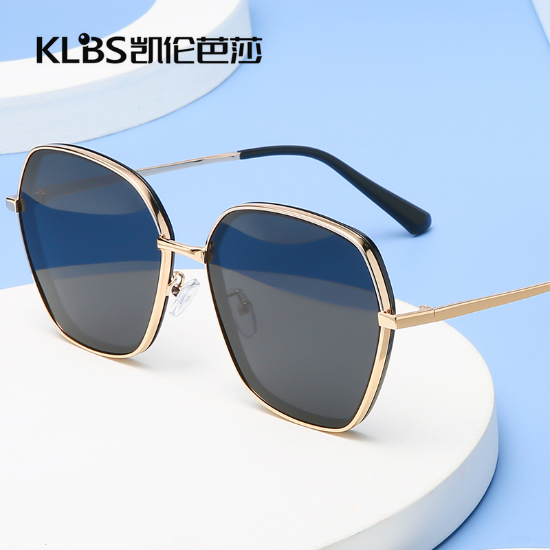 Polarized Sunglasses lady Sunglasses Retro Metal Polarizer square Female models fashion Driver glasses wholesale