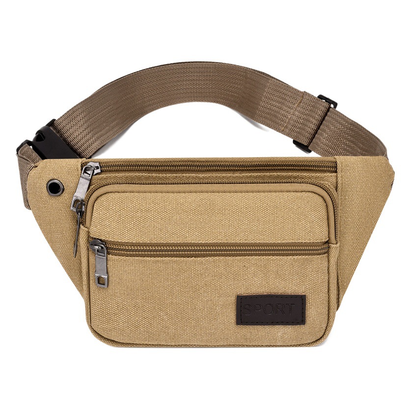 Bolso de cintura al por mayor de gran capacidad Bolso de pecho crossbody de lona para hombres y mujeres Sitio de construcción de negocios de gran capacidad deportes al aire libre moda