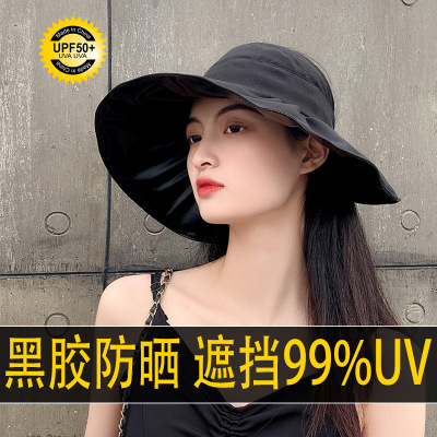 2021 lady Sunscreen hat Vinyl UV UV Large canopies Visor Spring and summer Sandy beach Empty top Covering her face Sun hat