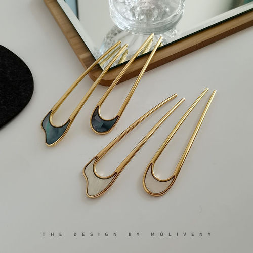 National style U-shaped hairpin hair fork metal short hairpin short hairpin retro all-match plug alloy hairpin hairpin