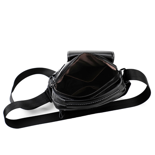 Factory Direct Sale Head-Layer Calfskin Men's Single Strap Crossbody Bag New Men's Bag Vertical Phone Bag Large Capacity Single Strap Bag