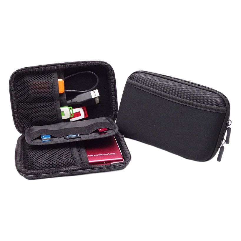 En stock neopreno energía móvil protección del disco duro teléfono auricular Paquete de cable de datos accesorios digitales bolsa de almacenamiento