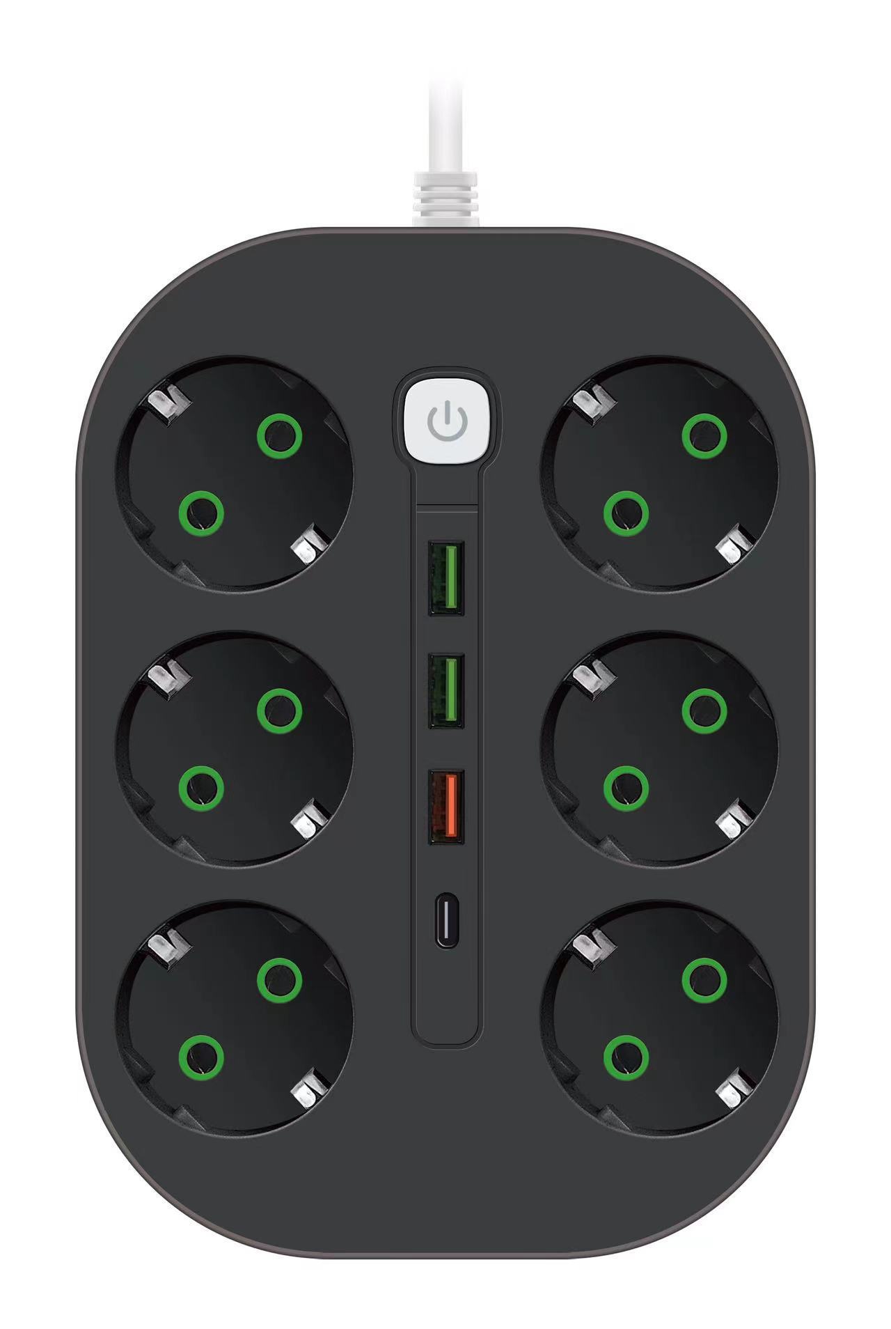 Explosiones directas de comercio exterior transfronterizo conector USB socket multifuncional estándar europeo Oriente Medio estándar británico tailandés enchufe fila