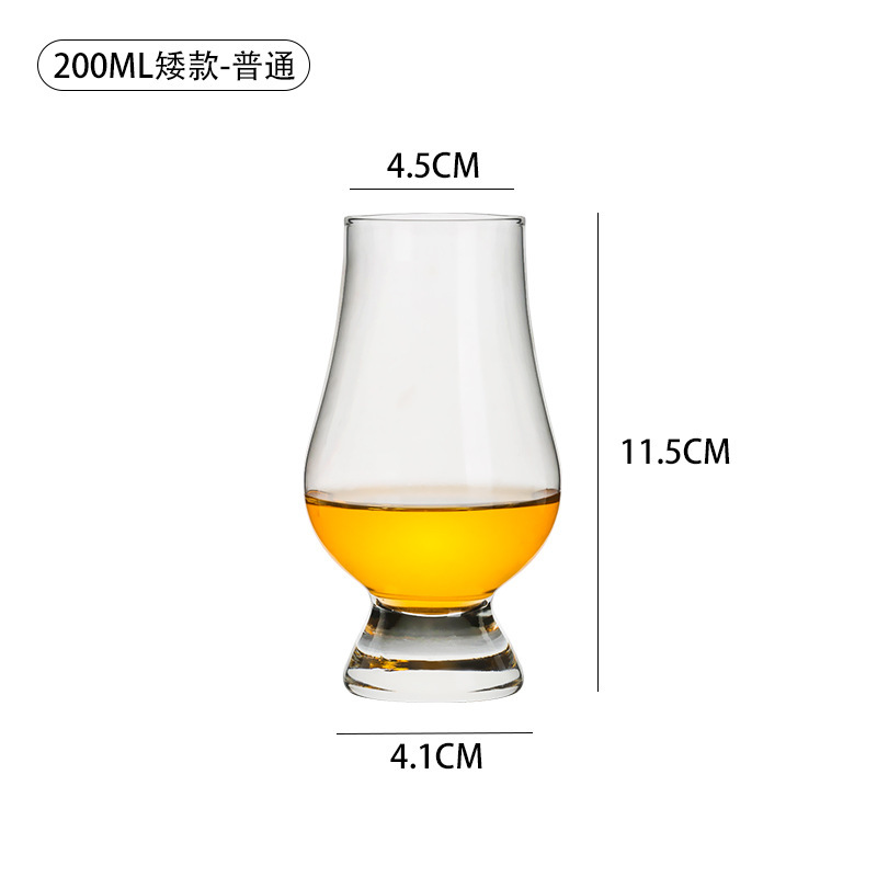 Taza de olor de vidrio internacional Taza de degustación de whisky Taza de prueba Taza de tulipán Taza de vino dulce Taza de bebida pura profesional ISO
