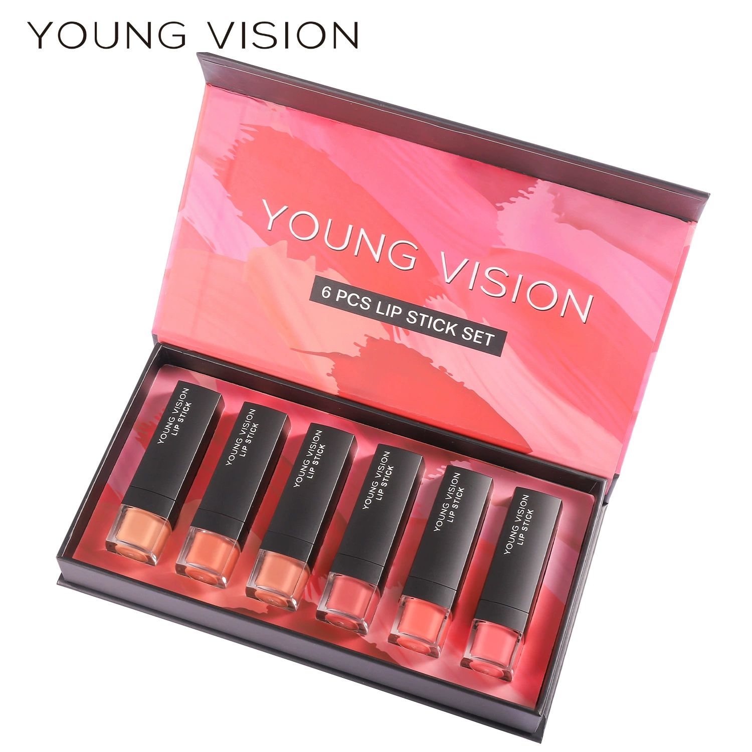 YOUNG VISION Матовая помада, подарочная коробка, бархатный набор, полупрозрачное тенение, 6 штук