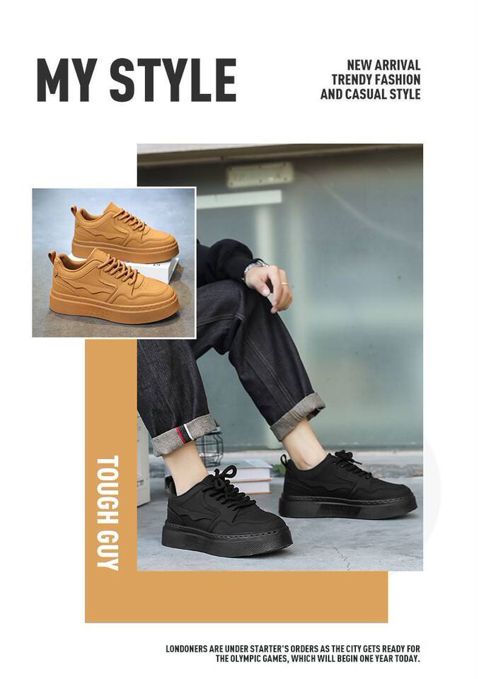 Giày thể thao nam đế dày chống trơn, giày sneaker casual thoáng khí đi làm — MQ21 màu kaki, MQ21 màu đen chi tiết 2