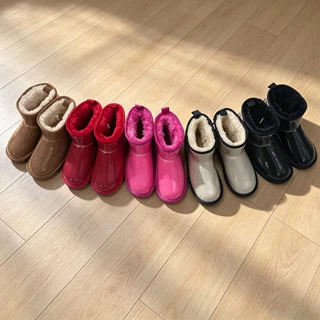 桑坡冬季新款皮毛一体5854低帮糖果色防水雪地靴女短棉靴跨境外贸