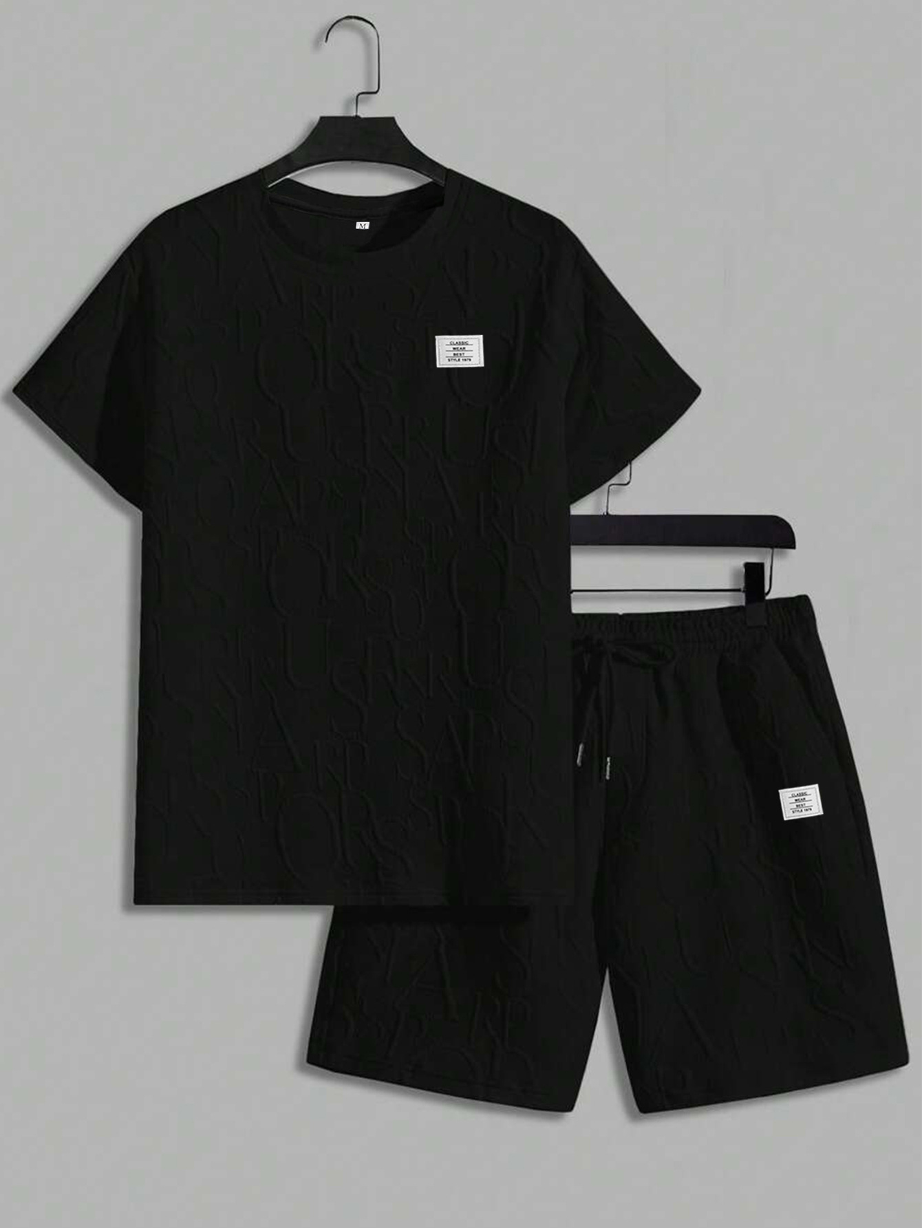 Herren Strick Anzug Mit Jacquard Muster Kurzarm Sommer Freizeit_voghion.com