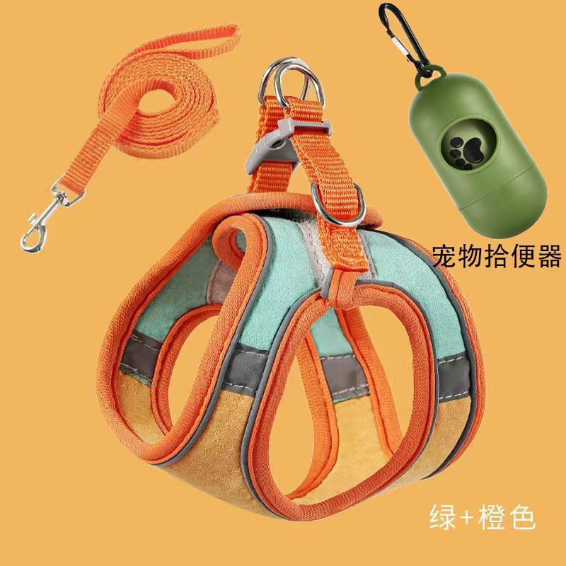猫咪牵引绳可爱背心式胸背防挣脱幼猫魔术贴安全扣反光宠物遛猫绳|undefined