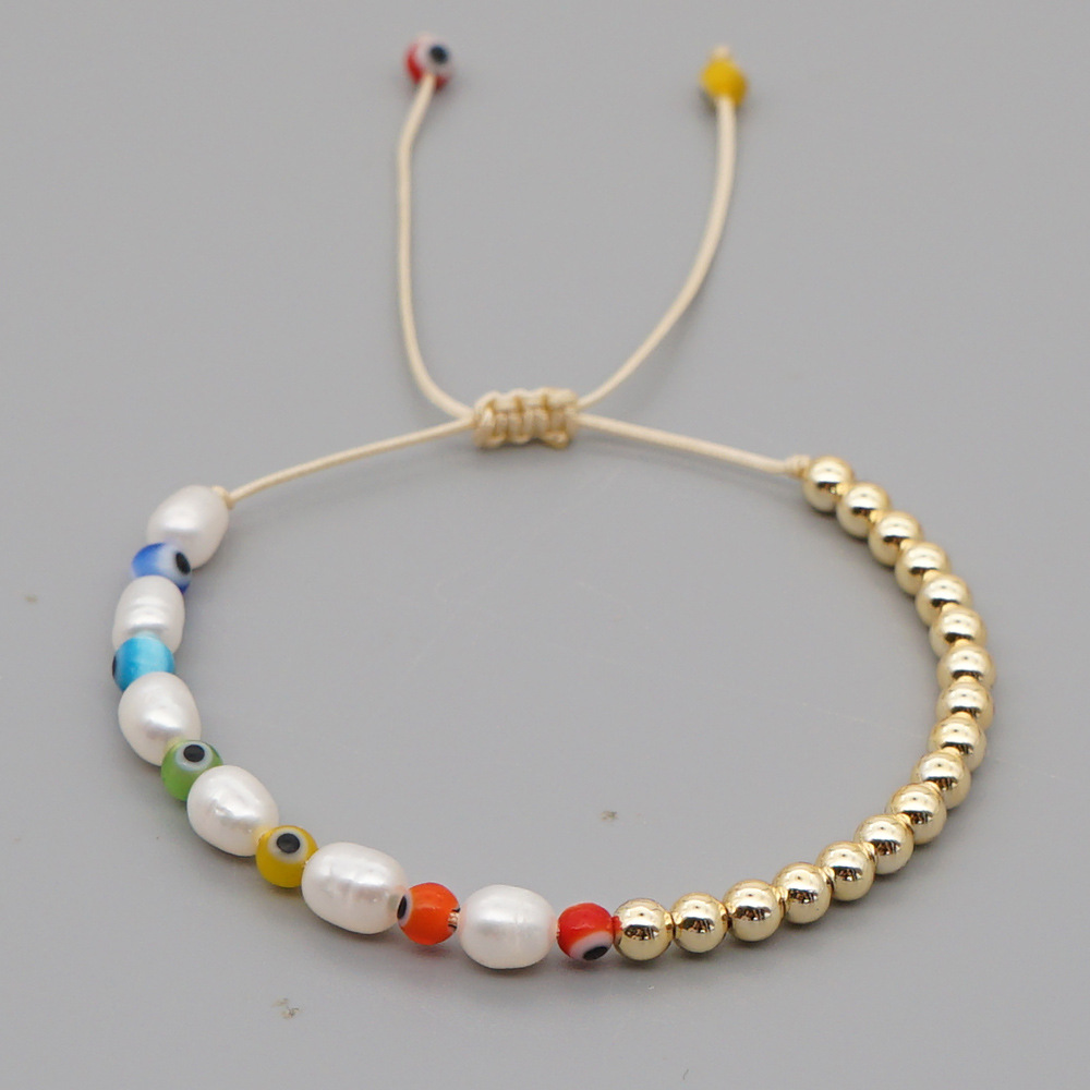 woven heart rainbow pearl bohemian style Miyuki bead bracelet wholesale jewelry Nihaojewelrypicture3